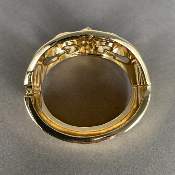NEW Fleur De Lis Bangle in Gold Tone - Picture 5 of 6
